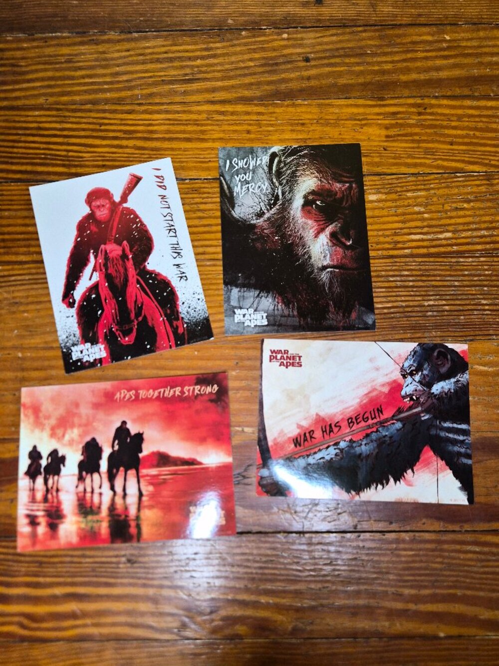 RARE COLLECTIBLE 2017 War For The Planet Of The Apes Promo Art Cards Double Side